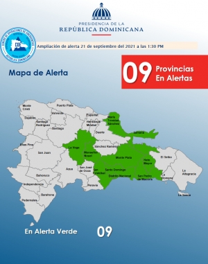 AMPLIACI&Oacute;N DE ALERTA (21 de septiembre, 2021, 1:30 PM)