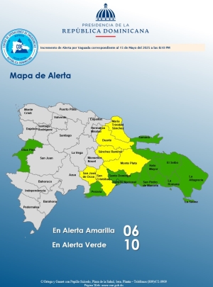 MODIFICACI&Oacute;N DE ALERTA HORA: 8:10 pm Santo Domingo, D. N. 15 de mayo del 2025