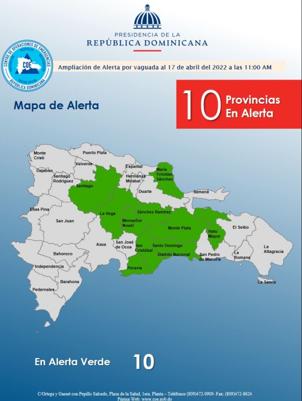 MANTENIMIENTO Y AMPLIACION DE ALERTA 11:00 AM 17 de abril, 2022