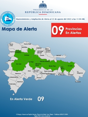 COE Mantiene y amplia alerta por Vaguada 22,08,2022, 11,am