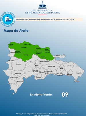 El COE ampl&iacute;a 09 provincias en alerta verde