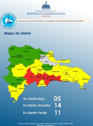 INCREMENTO DE ALERTA HORA: 2:00 pm Santo Domingo, D. N. 26 de septiembre del 2025