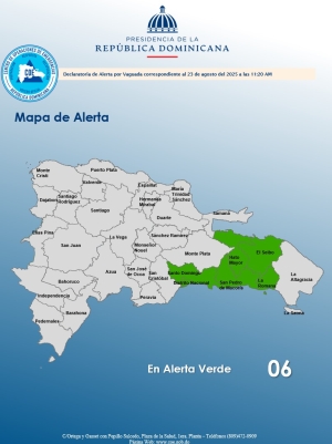 EMISI&Oacute;N DE ALERTA HORA: 11:20 am Santo Domingo, D. N. 23 de agosto del 2025