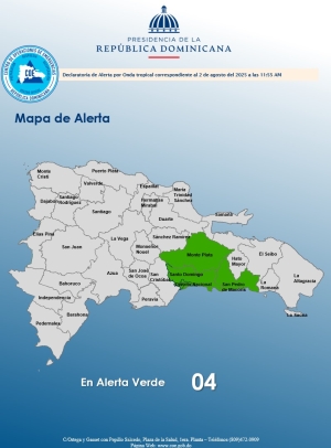 EMISI&Oacute;N DE ALERTA HORA: 11:55 am Santo Domingo, D. N. 02 de agosto del 2025
