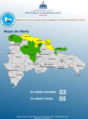 El COE mantiene 3 provincias en alerta amarilla y 5 en verde