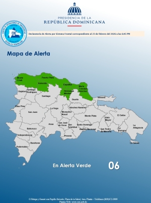 El COE coloca 06 provincias en alerta verde
