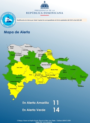 ACTUALIZACION DE ALERTA HORA: 8:30 am Santo Domingo, D. N. 27 de septiembre del 2025