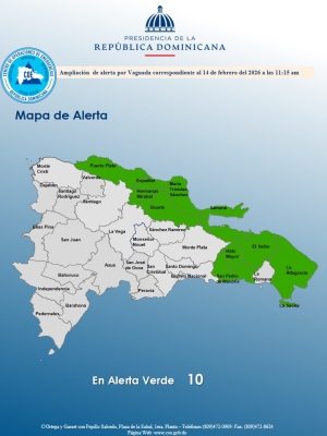 El COE ampl&iacute;a 10 provincias en alerta verde