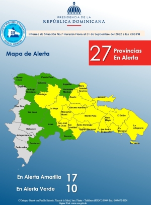 Informe de Situaci&oacute;n No. 07 Hurac&aacute;n Fiona 7: 00 pm
