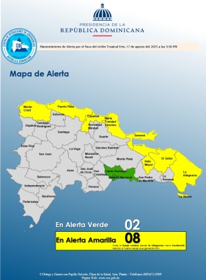 MANTENIMIENTO DE ALERTA HORA: 5:30 pm Santo Domingo, D. N. 17 agosto del 2025