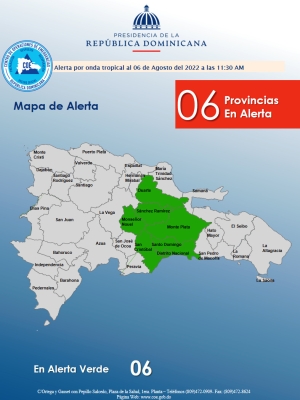 Emisi&oacute;n de alerta por Vaguada 6,08,2022, 11,am
