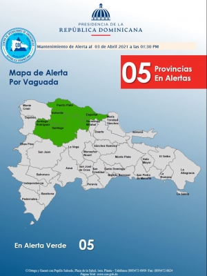 Declaratoria de Alerta Verde para 5 Provincias